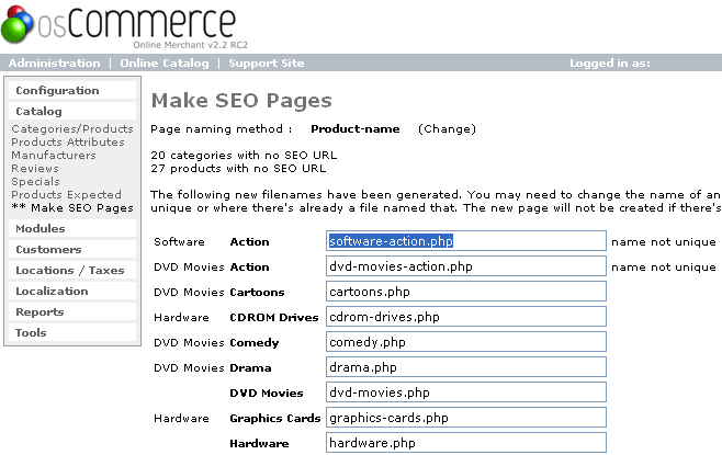 SEO No Mod Rewrite Admin